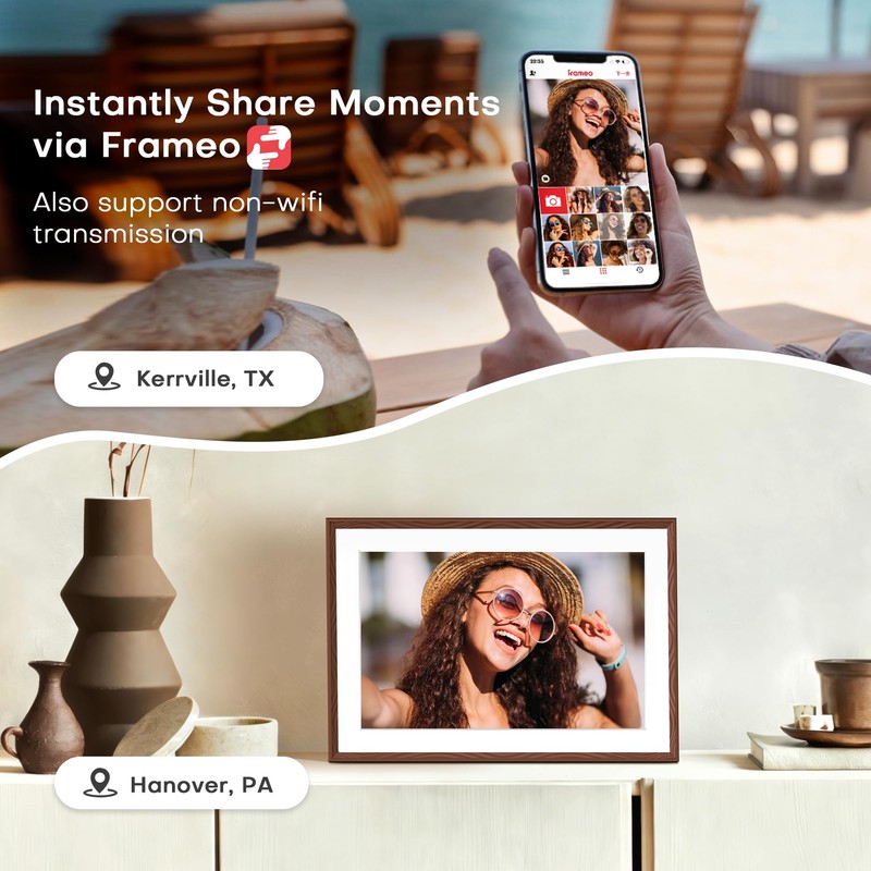 Digital Picture Frame, 10.1'' Frameo Digital Frame Wifi, 1280*800 HD
