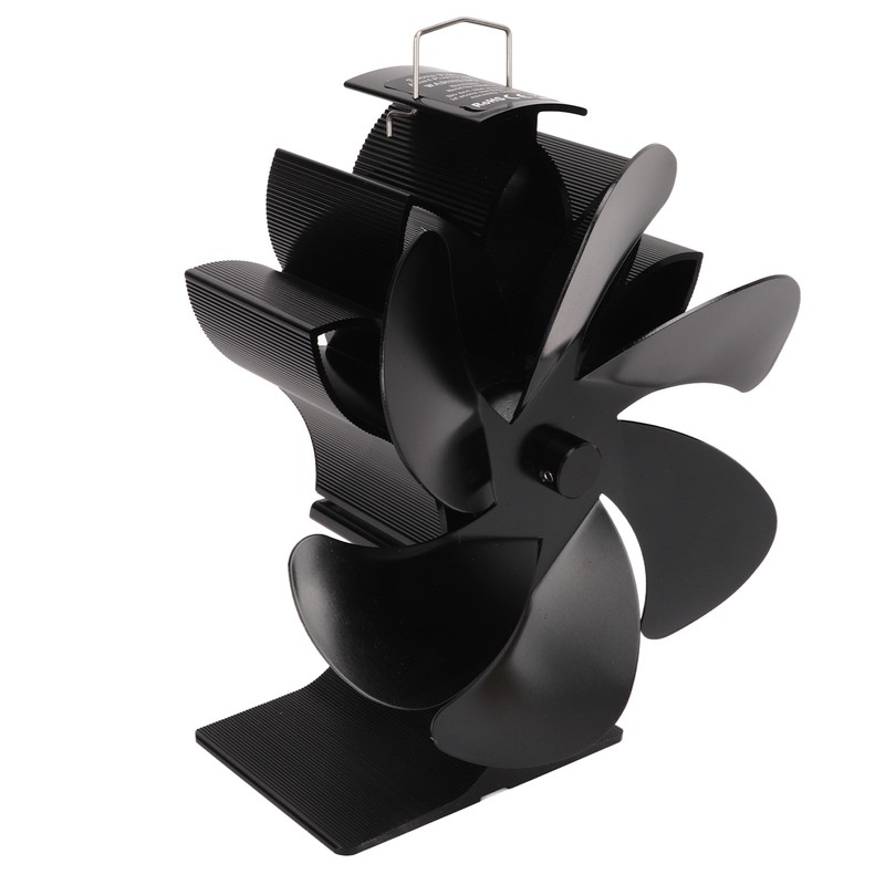 6 Blade Stove Eco Fan Black High Temperature Resistant Self