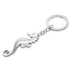 SHIGIE Stainless Steel Cartoon Seahorse Keychain Ocean Animals Key Ring
