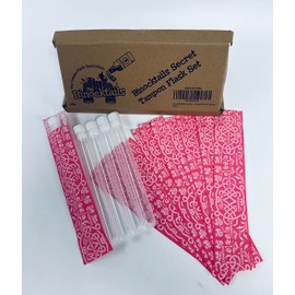 Binocktails Secret Tampon Flask Set, Includes 5 Pcs 1 Oz. Tube Flasks and 10 Reusable Self Adhering Wrappers, Flasks for Girls, Great Secret Flask for Women