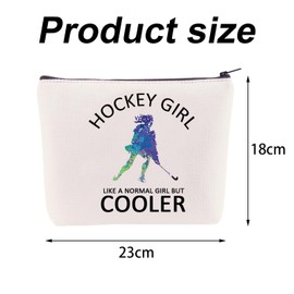 Hockey Gifts for Girls – Funny Stuff Cosmetic Bag, Makeup Organizer Pouch for Women, Ice Hockey Accessories Travel Case