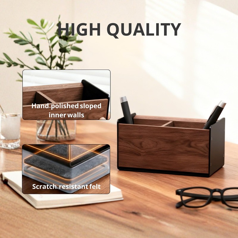 muso wood Wooden Pen Holder for Desk, Artisan Walnut &