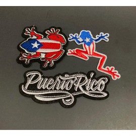 Puerto Rico Flag Coquí Iron-On Patch –Puerto Rican Clothing Accessories