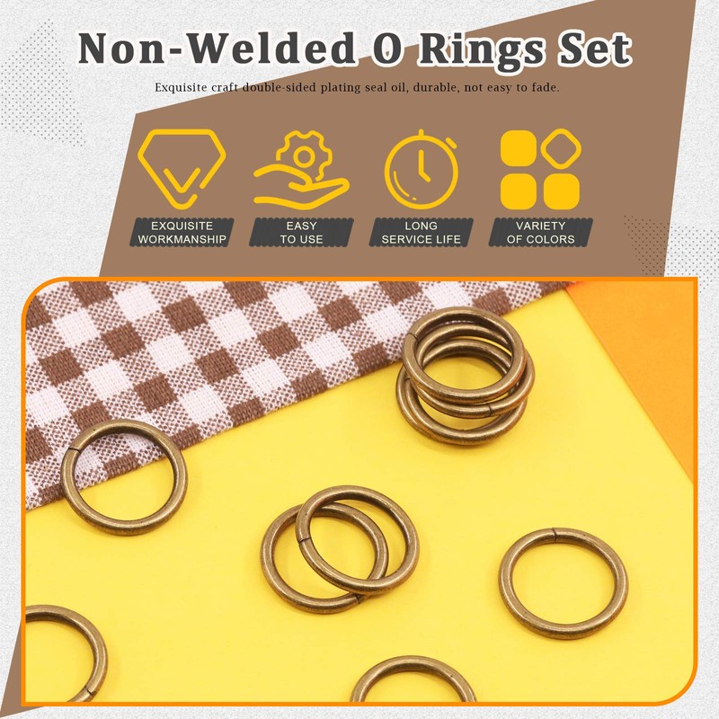 Rustark 60 anillos de metal resistentes de bronce de 5/8