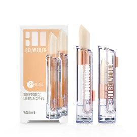 BELWEDER - x2 Sun Protection Lip Balm SPF20 with Vitamin E - Protective, Soothing, Regenerating - Ideal Sea and Mountain - Transparent Balm for Men and Women - 2 Sticks of 3.5 g