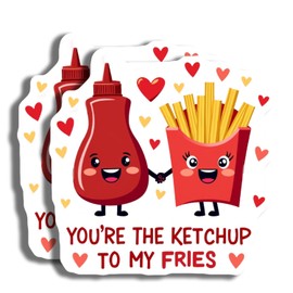 Funny Food Couple Magnets - You're The Ketchup to My Fries - Cute Cute Kitchen Decor - Set of 2 Magnets - Made in USA - PLDFMAG4738