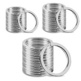 Czkonore 60 pieces key rings, 3 sizes (30 mm, 25 mm, 20 mm), round flat split ring key ring for car, home, key accessories