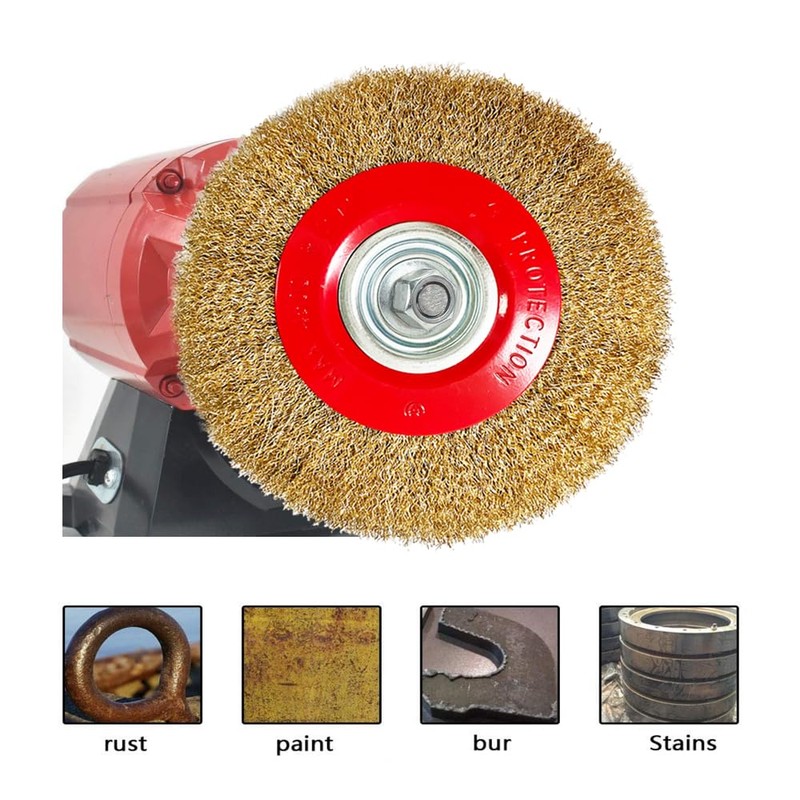 OSFTBVT 8in Bench Wire Wheel Brush | Coarse Crimped Steel