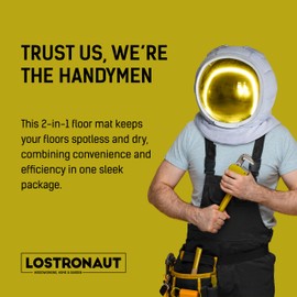 LOSTRONAUT 2-in-1 Wet Dry Shoe Cleaner - 25''x16'' Non Slip Floor Mat, Indoor & Outdoor Welcome Rug, Disinfectant Mat for Doors