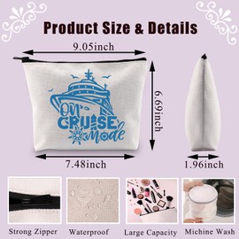 PLITI Cruise Makeup Bag On Cruise Mode Cruise Trip Gift Cruise Lover Girls Trip Gift Girls Weekend Cosmetic Bag (Cruise ModeU)
