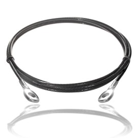 Drahtseile24 Steel Cable Coated Fitness Equipment, Fitness with Eyelets, 5 mm (4 on 5) Thickness, 260 kg Load Capacity, 2.30 m Length