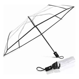 SD Paraguas Transparente Sombrilla Plegable Paraguas Automático