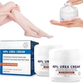 40%Crema Hidratante Urea,300g Crema para el Cuidado de Los Pies,Contiene pasta Reparadora Hidratante con Vitamina e Bueno para Restaura la Barrera Natural de la Piel,Adecuado para pies y cuerpo (2 Piezas)