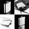 iSavage 6oz Hip Flask Popular Shape 18/8 Stainless Steel Mirrored