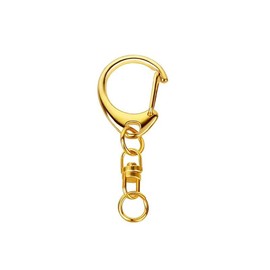 Key Chain Hardware [50 Pieces] One-touch Key Holder with Swivel Can Handmade, Keyring Accessories, DIY Craft Supplies, Gold