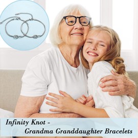 EYQV Grandma Granddaughter Gifts, Infinity Knot Bracelets Grandma Granddaughter Bracelets, Sweet Gifts for Grandma Granddaughter, Birthday Christmas Gifts Mothers Day Gifts for Grandma