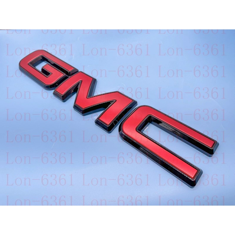 Auto Rear Tailgate GMC Red Black OVERLAY Emblem Badge Fit