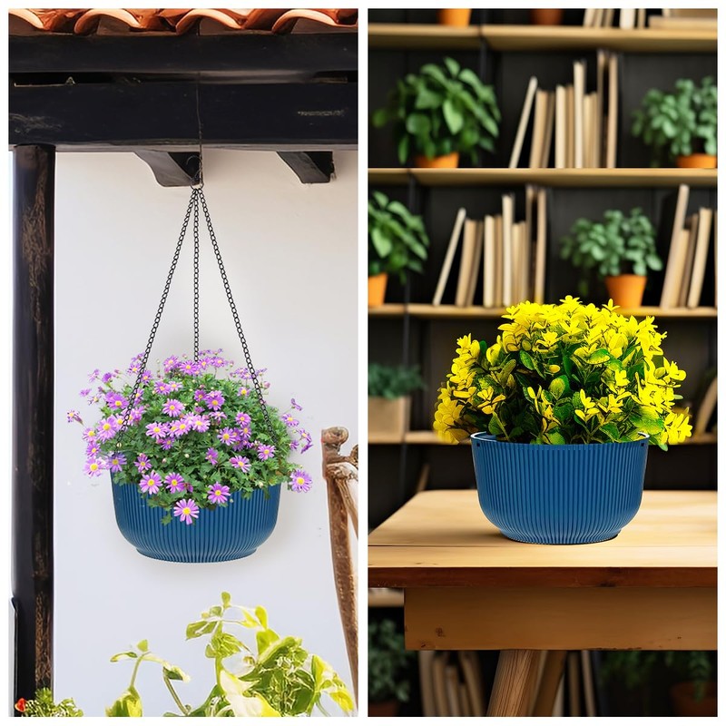 RooTrimmer Hanging Planters 9/10/11 Inch for Indoor Plants, 3 Pack
