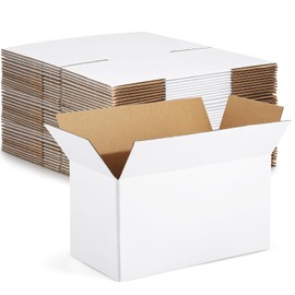Eupako 11x6x6-Small-Shipping-Boxes-30-Pack-White-Corrugated-Box-Mailers, Cardboard Boxes for Packaging Small Business, Mailing