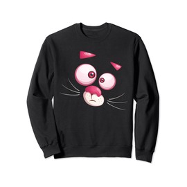 Funny Pink Cat Panther Face Costume Sweatshirt