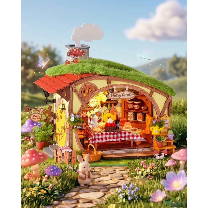 Rolife DIY Miniature Forest Fairy House Kits-Fluffy Grove Beginner-Friendly