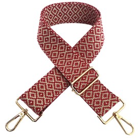 Adjustable 5 cm Bag Straps Wide, Shoulder Strap for Bag, Bag Straps for Changing, Golden Carabiner Shoulder Strap, Shoulder Strap for Women Handbags, Crossbody DIY Accessories (Red)