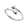 925 Silver Toe Ring Adjustable Twist Spiral with Balls