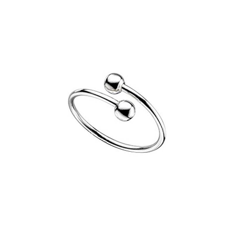 925 Silver Toe Ring Adjustable Twist Spiral with Balls