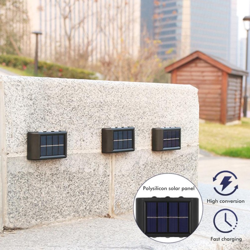 2 Pcs Solar Wall Lights Up and Down Solar Lamps
