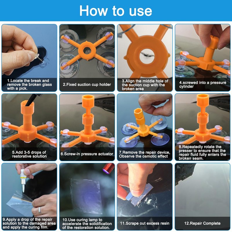 maxin Windshield Repair Kit,Upgraded Windshield Repair Kit for Chips and