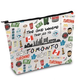 FOTAP Toronto Canada Trip Makeup Bag Toronto Souvenirs Gift Toronto Canadian Travel Bag Toronto Vocation Gifts Toronto Honeymoon Gift (Toronto)