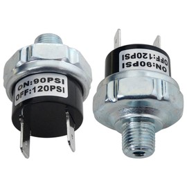 INGQI Air Pressure Switch 90-120 PSI Pressure Switch 1/8"-27 NPT Male DC 12V 24V Air Compressor Pressure Switch Air Switch 1/8 inch Thread(2 Packs)