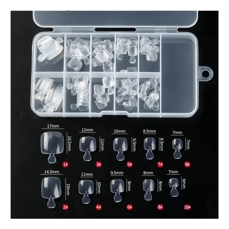 Tips Soft Gel Para Pies 120 Pzas Nail Art