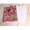 Homemade Mother's Day Card, Pink, Embossed, MOM, Tag, Scrapbook