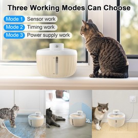 Automatic Cat Water Fountain, 56oz/1.6L Water Fountains for Cats Indoor, Wireless Pet Fountain Battery Operated, Rechargeable Cat Drinking Fountain with Motion Sensor