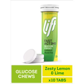 Lift | Fast-Acting Glucose Chewable Energy Tablets | Lemon & Lime | 12 Pack of 10-Tablet Tubes