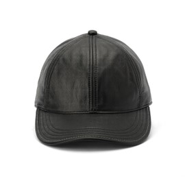 Coach Womens Leather Hat Baseball Cap, Black, Medium-Large US