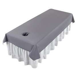 Premium Reusable Massage Table Sheets Bed Cover 47 x 90 Inches with Face Hole, Fitted Table for Master Massage, Waterproof and Oilproof, Stain and Wrinkle-Resistant, Machine Washable（Gray