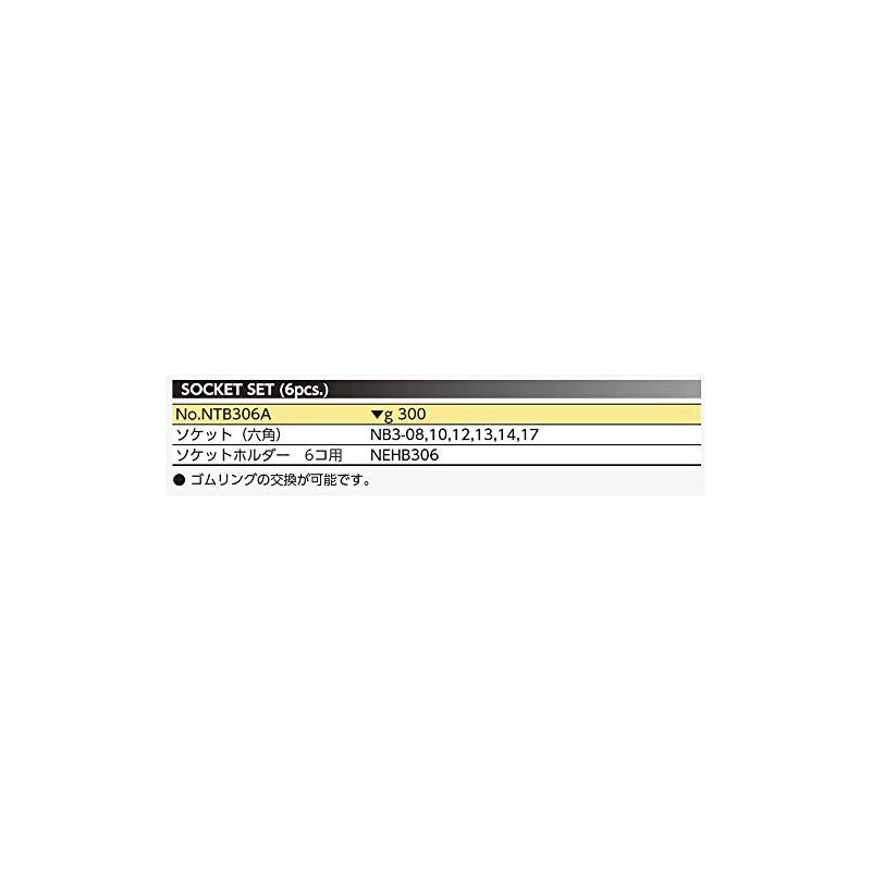 KTC Nepros Socket Set NTB306A, Drive Size: 0.4 inch (9.5