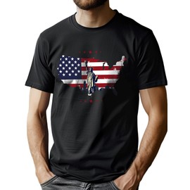 Lzzidou Men's 4th of July Shirts American Flag Patriotic Shirts Short Sleeve USA Memorial Day Cotton T Shirts