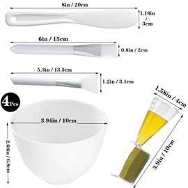 8Pack Silicone Face Mask Mixing Bowl Set for Estheticians Facials, White