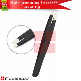 Medentra Black Eyebrow Tweezers Slant Tip Hair Beauty Plucker Eyebrow Hair Removal Tools