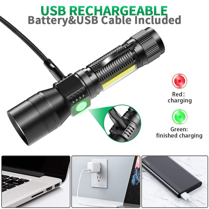 Blacklight flashlights, 3 in-1 Rechargeable Flashlights, UV Light Magnetic LED