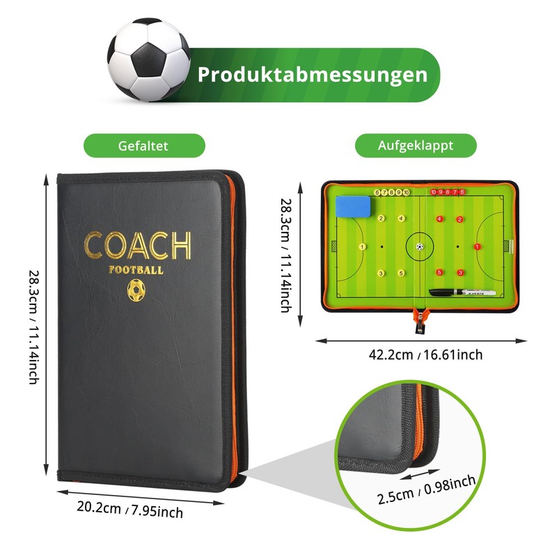 Futsal Tactical Board Magnets Tactical Folder Futsal Portable Trainer Folder