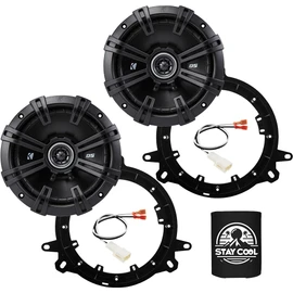 KICKER Speakers 6.5 inch for Toyota Highlander 2014-2019 Upgrade Kit - Pair of DS Series with Adapters and Harness, Coaxial 6 1/2 Car Audio Rear Door Speaker DSC650, 43DSC6504