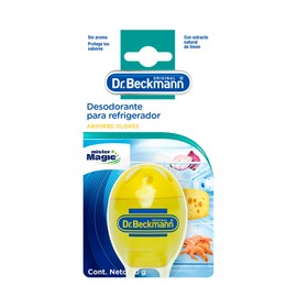 Dr. Beckmann, Desodorante para Refrigerador, con Extractos Naturales de Limón, Absorbe Malos Olores, Mantiene los Sabores Originales de los Alimentos, Dura Dos Meses, Calidad Alemana, 40 g