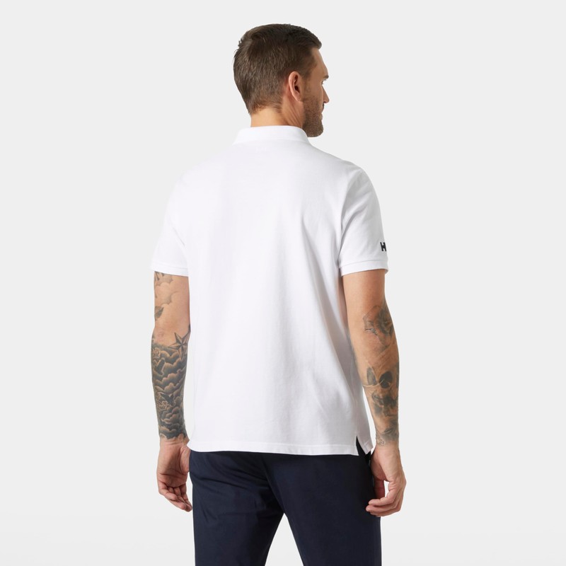 Helly Hansen Hommes Polo ras du cou, Blanc, XL