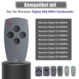 pepape Garage Door Handheld Transmitter for Marantec D304-868, D302-868, D384-868, D321-868, D323-868, Compatible with Marantec Digital 868.3 MHz Remote Control