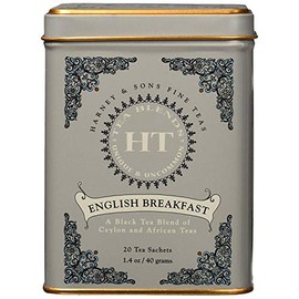 Harney & Sons English Breakfast, 20 Teabags per Pack, (Pack of 4)