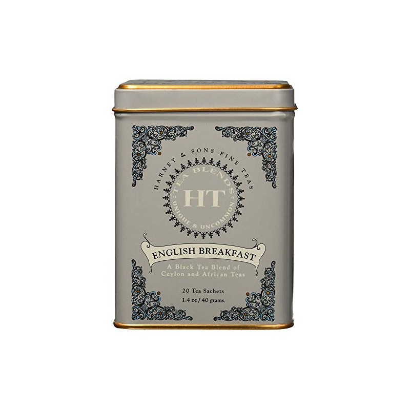 Harney & Sons English Breakfast, 20 Teabags per Pack, (Pack